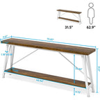 Table console d'entrée industrielle extra-longue de 70,9 pouces