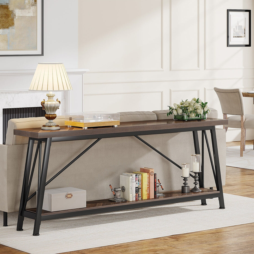 Table console d'entrée industrielle extra-longue de 70,9 pouces