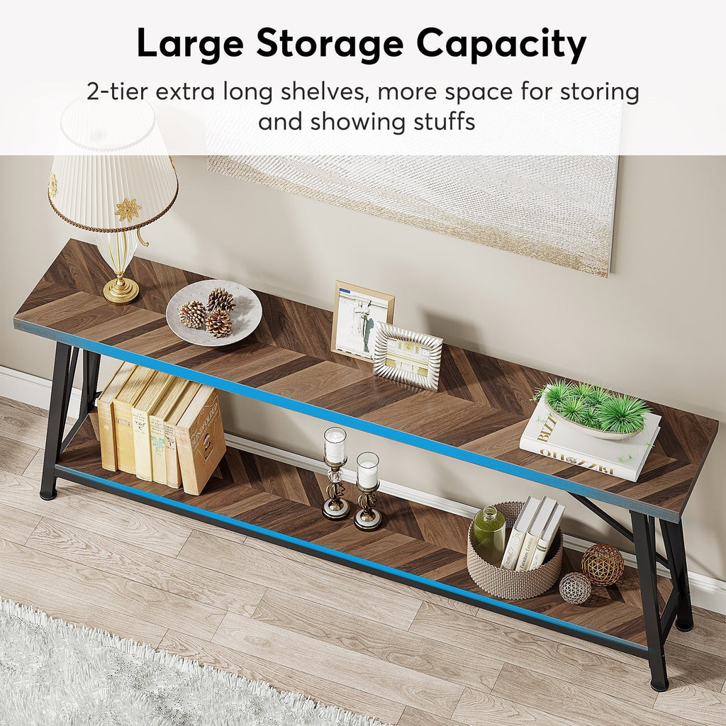 Table console d'entrée industrielle extra-longue de 70,9 pouces