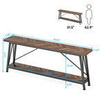 Table console d'entrée industrielle extra-longue de 70,9 pouces