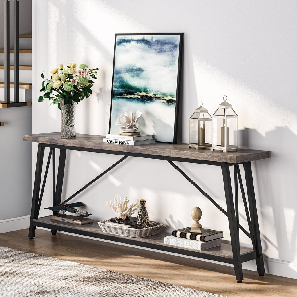 Table console d'entrée industrielle extra-longue de 70,9 pouces