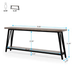Table console d'entrée industrielle extra-longue de 70,9 pouces