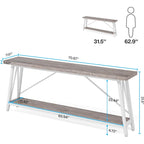 Table console d'entrée industrielle extra-longue de 70,9 pouces