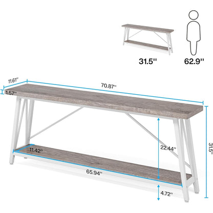 Table console d'entrée industrielle extra-longue de 70,9 pouces