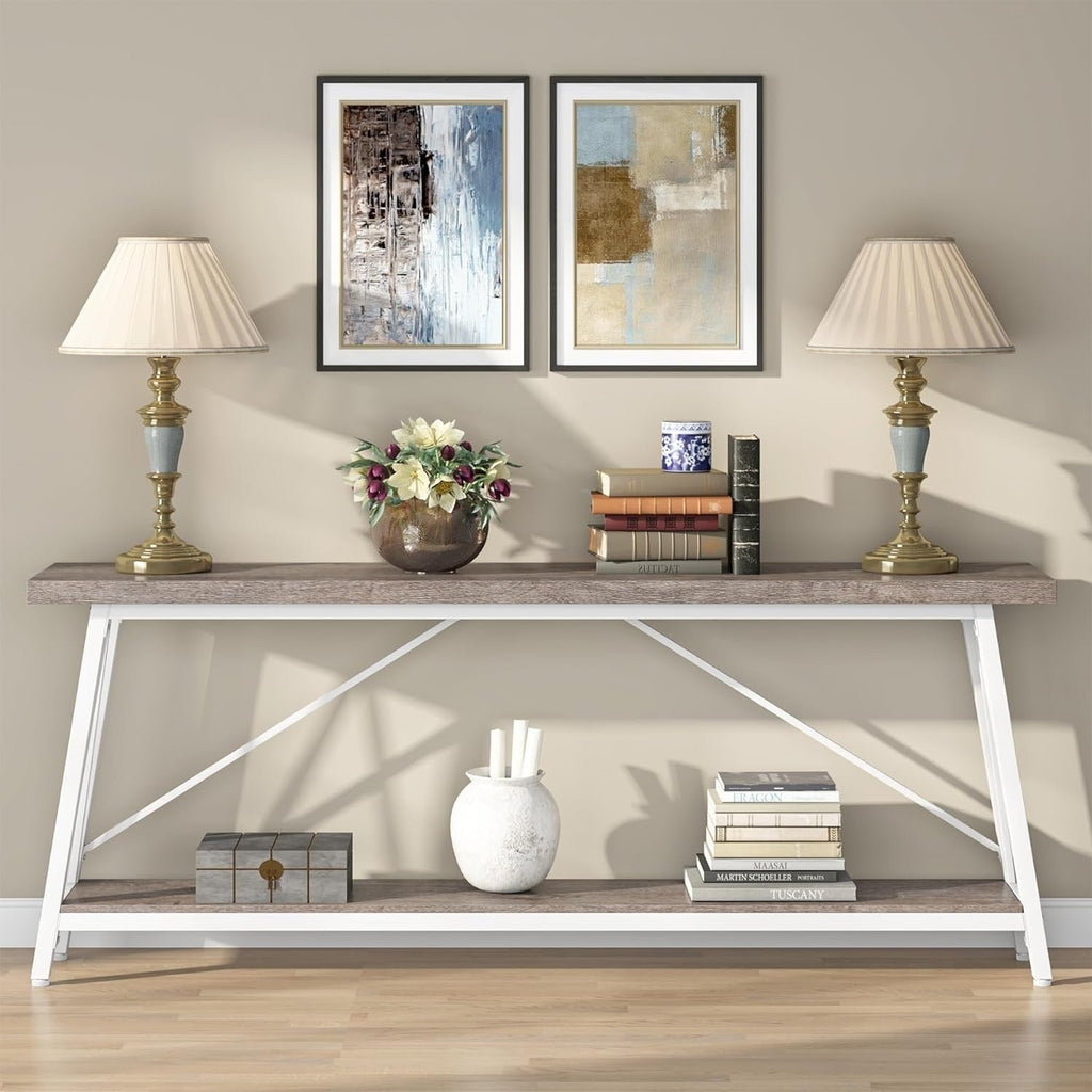 Table console d'entrée industrielle extra-longue de 70,9 pouces