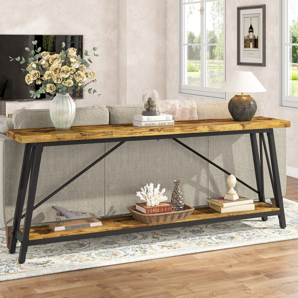 Table console d'entrée industrielle extra-longue de 70,9 pouces