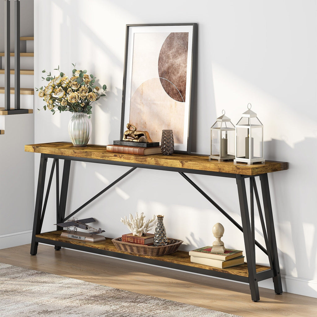 Table console d'entrée industrielle extra-longue de 70,9 pouces