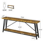 Table console d'entrée industrielle extra-longue de 70,9 pouces