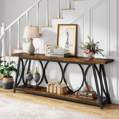Table console extra longue de 70,9 pouces, table d'appoint pour salon