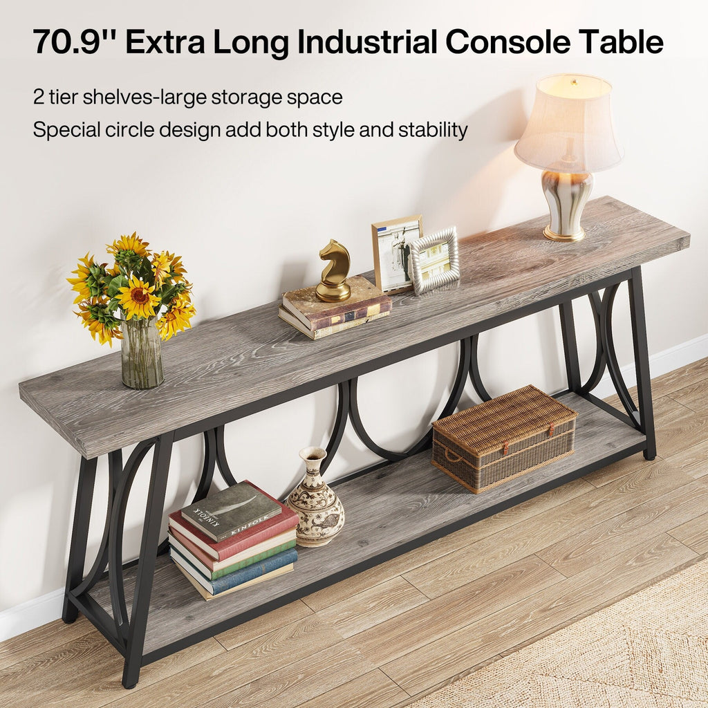 Table console extra longue de 70,9 pouces, table d'appoint pour salon
