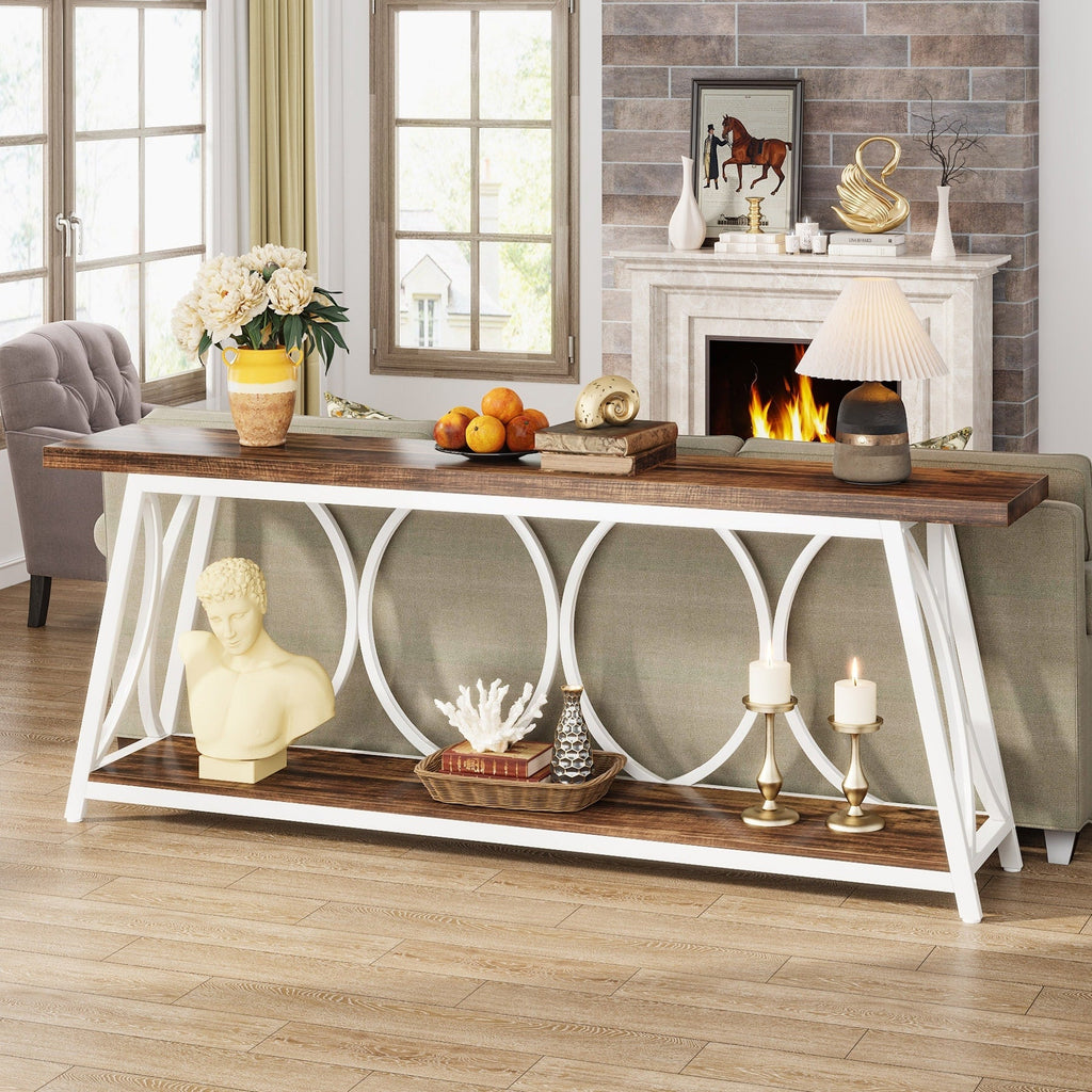Table console extra longue de 70,9 pouces, table d'appoint pour salon