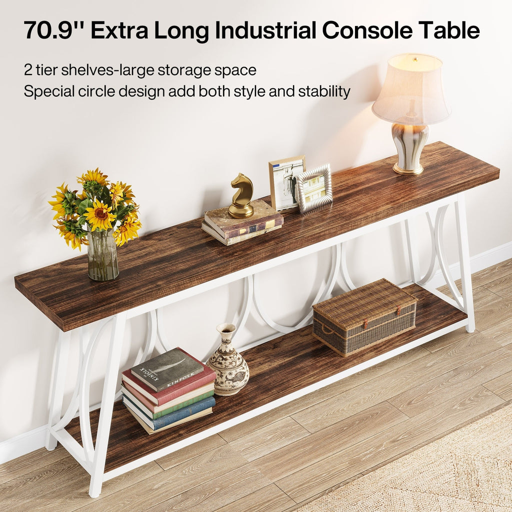 Table console extra longue de 70,9 pouces, table d'appoint pour salon