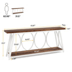Table console extra longue de 70,9 pouces, table d'appoint pour salon