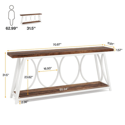 Table console extra longue de 70,9 pouces, table d'appoint pour salon