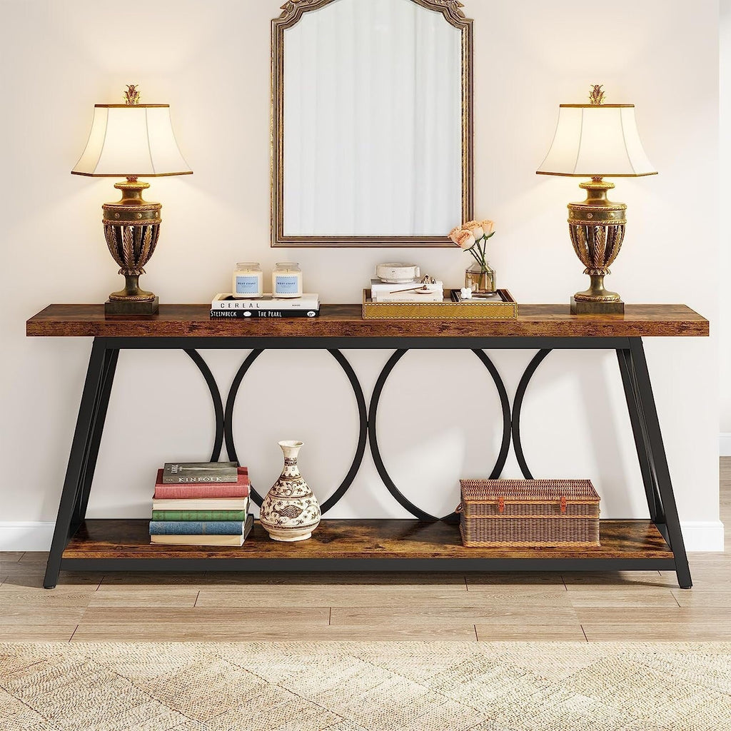 Table console extra longue de 70,9 pouces, table d'appoint pour salon
