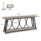 Table console extra longue de 70,9 pouces, table d'appoint pour salon
