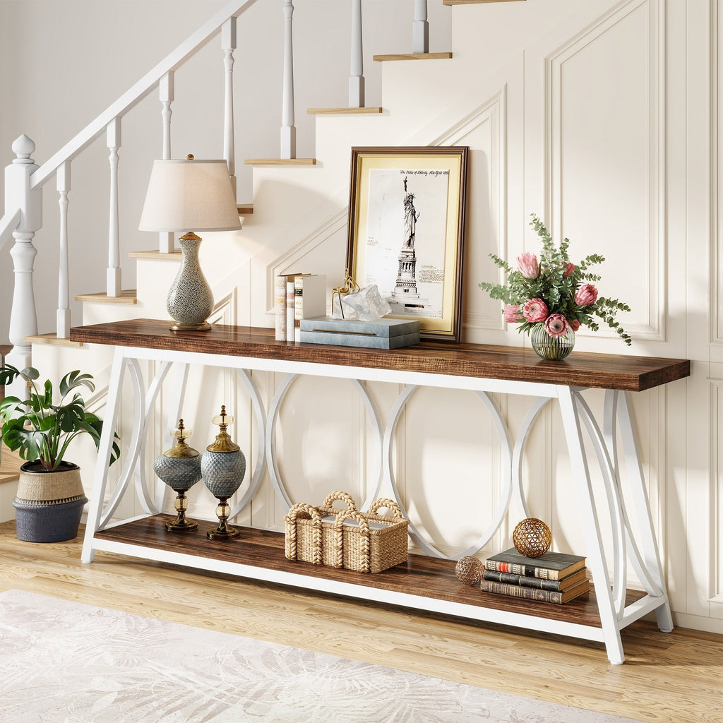 Table console extra longue de 70,9 pouces, table d'appoint pour salon