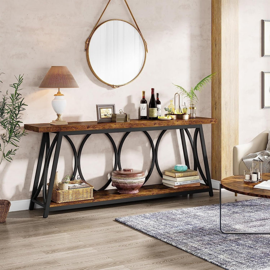 Table console extra longue de 70,9 pouces, table d'appoint pour salon