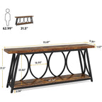 Table console extra longue de 70,9 pouces, table d'appoint pour salon