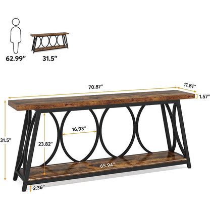 Table console extra longue de 70,9 pouces, table d'appoint pour salon