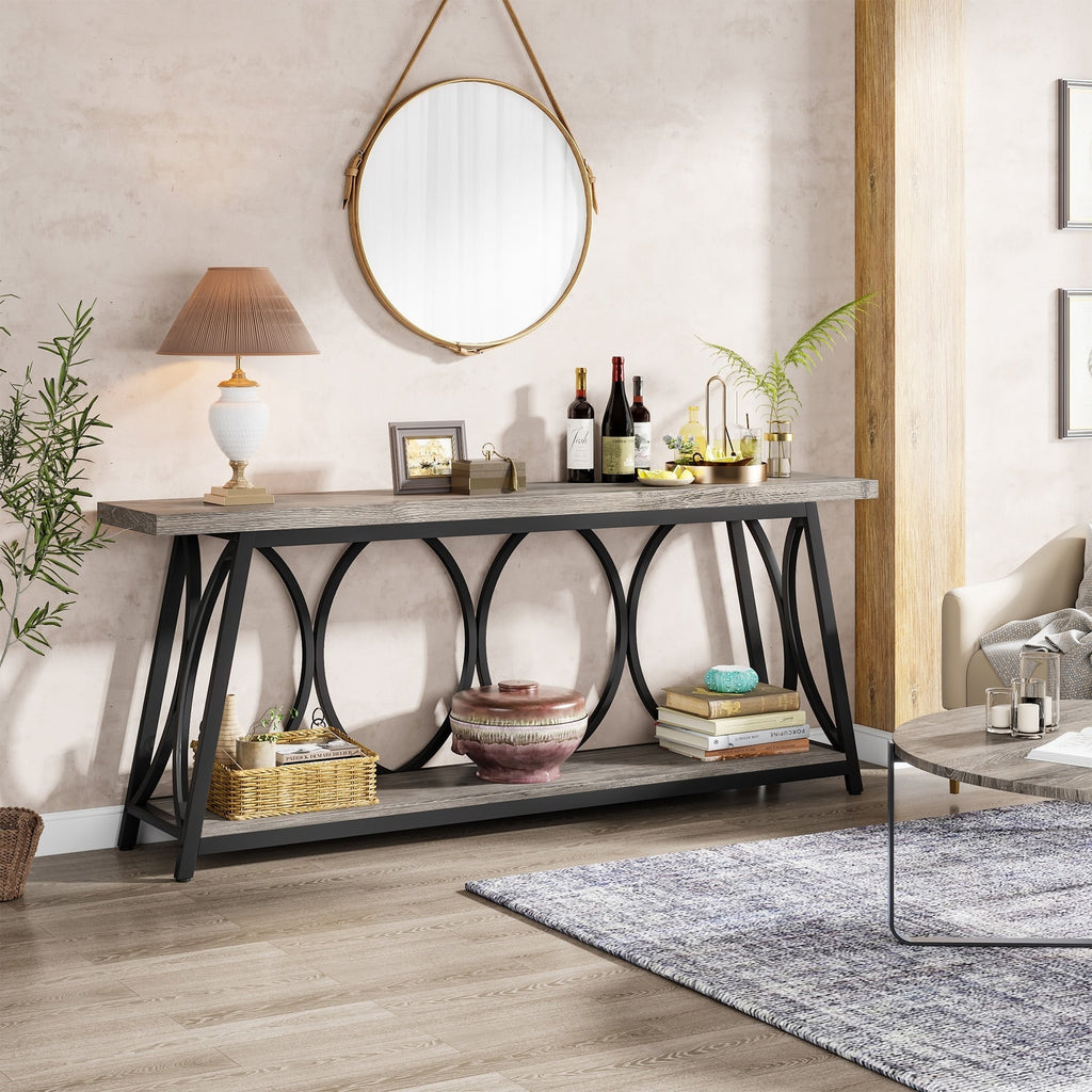 Table console extra longue de 70,9 pouces, table d'appoint pour salon