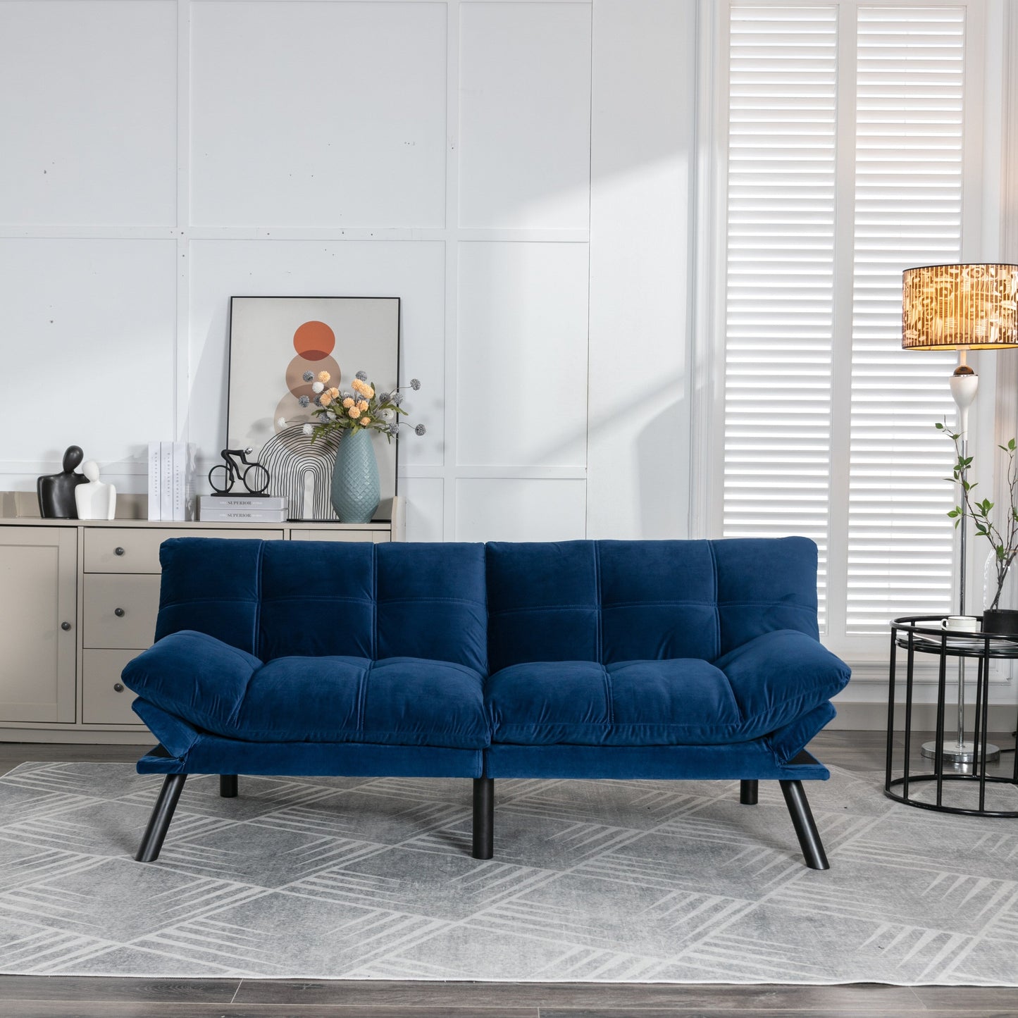 Canapé convertible moderne en tissu de 70,9 pouces avec dossier réglable