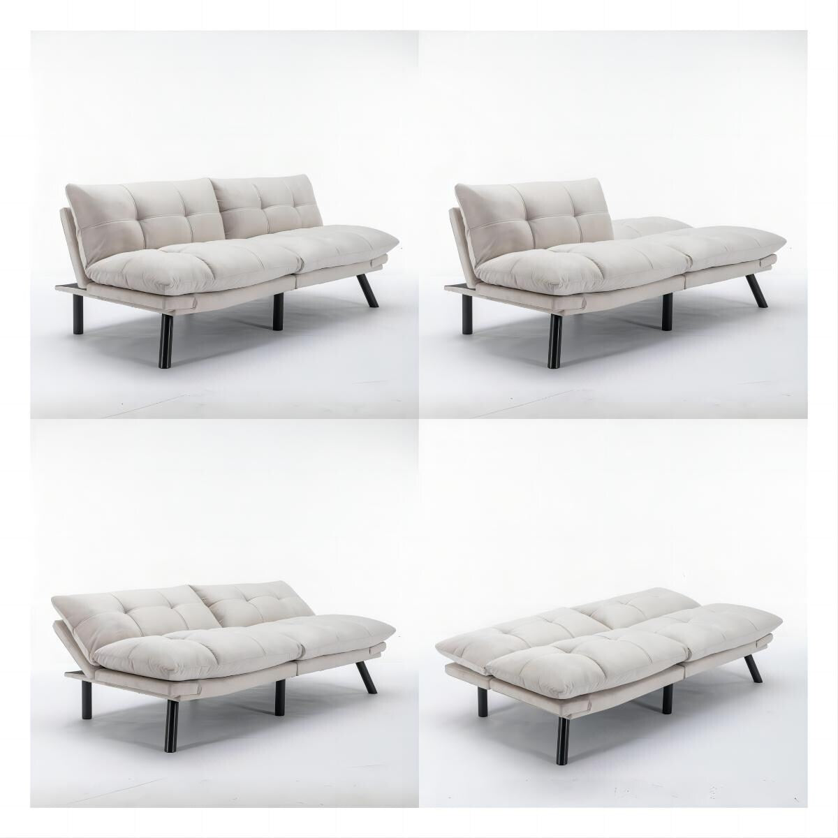 Canapé convertible moderne en tissu de 70,9 pouces avec dossier réglable