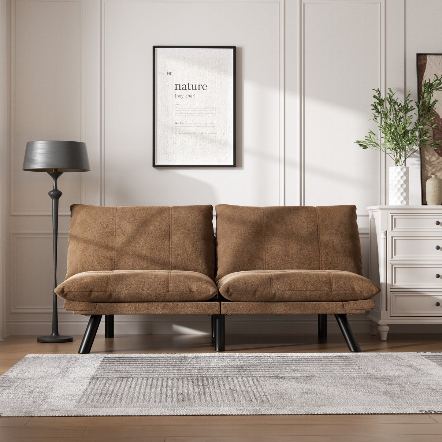Canapé convertible moderne en tissu de 70,9 pouces avec dossier réglable
