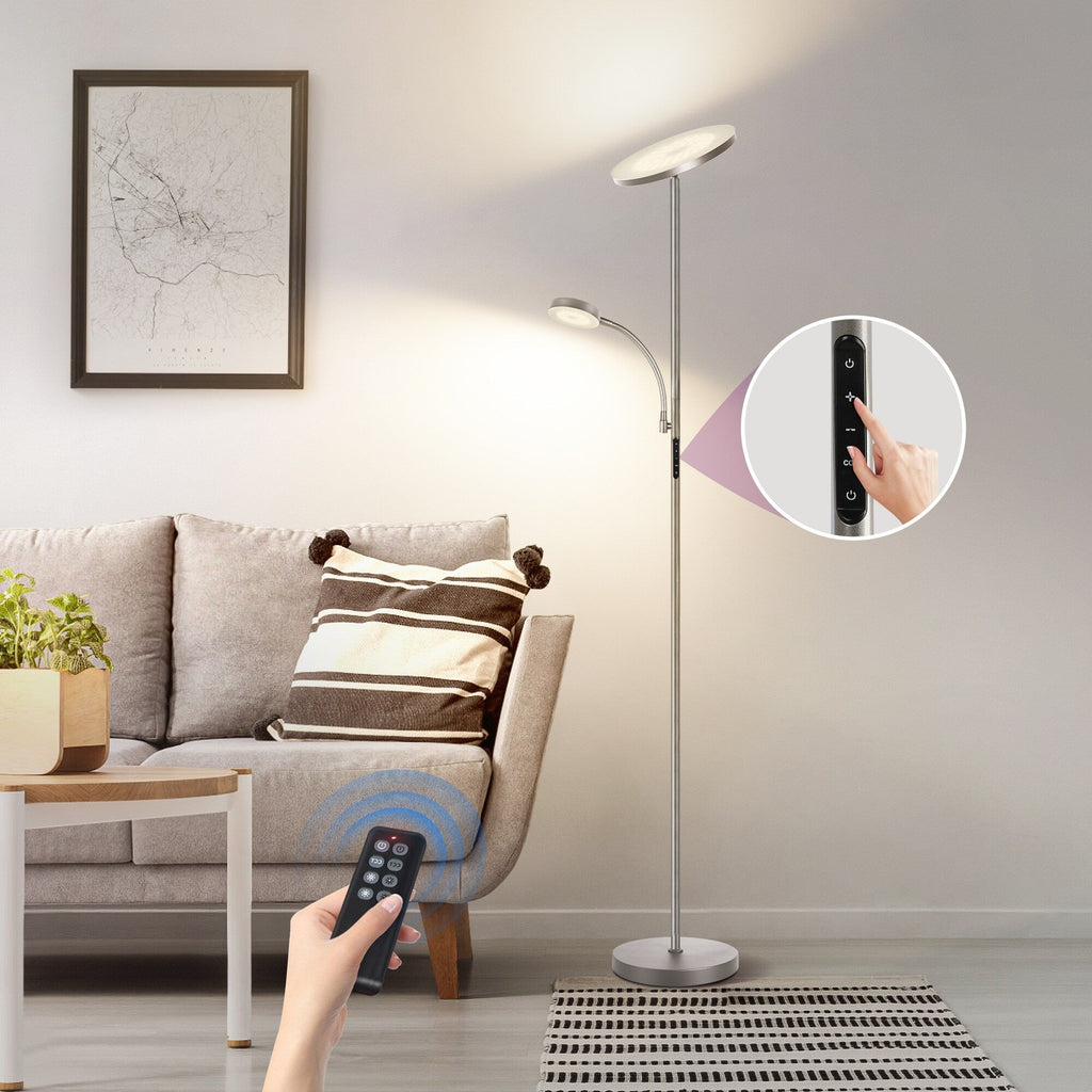 Lampadaire torche à 70 LED avec commande tactile et télécommande - N/A