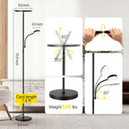 Lampadaire torche à 70 LED avec commande tactile et télécommande - N/A