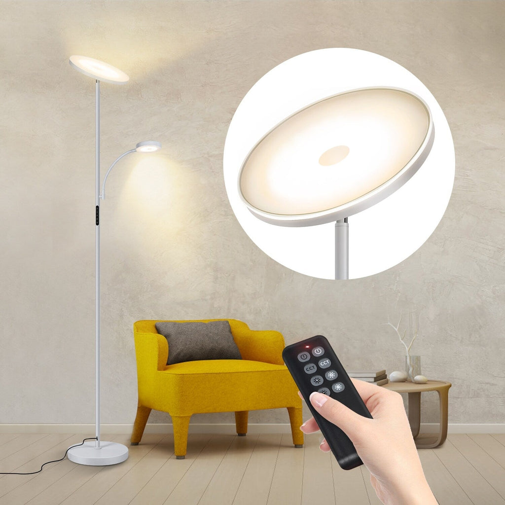 Lampadaire torche à 70 LED avec commande tactile et télécommande - N/A