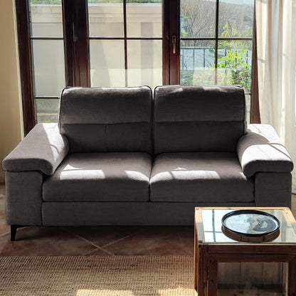 Canapé 2 places en chenille 71,25 po – Assise profonde avec coussins 8 places, accoudoirs convertibles et housse amovible