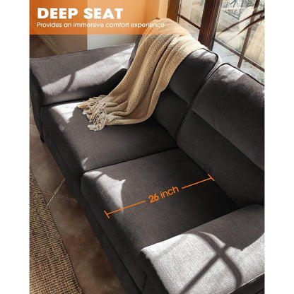 Canapé 2 places en chenille 71,25 po – Assise profonde avec coussins 8 places, accoudoirs convertibles et housse amovible