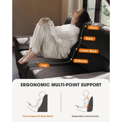 Canapé 2 places en chenille 71,25 po – Assise profonde avec coussins 8 places, accoudoirs convertibles et housse amovible