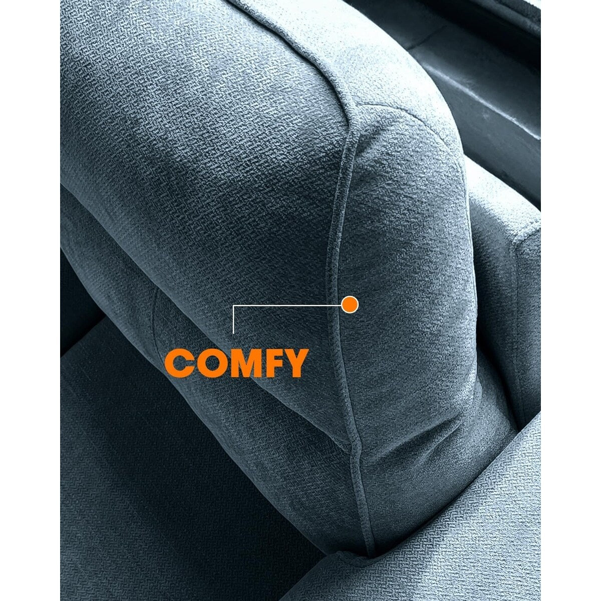Canapé 2 places en chenille 71,25 po – Assise profonde avec coussins 8 places, accoudoirs convertibles et housse amovible