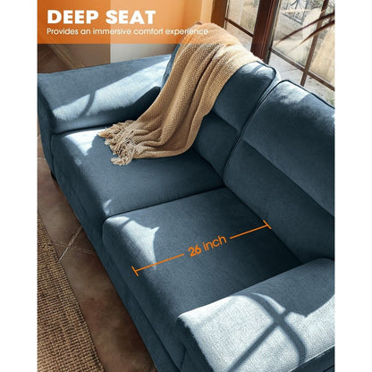 Canapé 2 places en chenille 71,25 po – Assise profonde avec coussins 8 places, accoudoirs convertibles et housse amovible