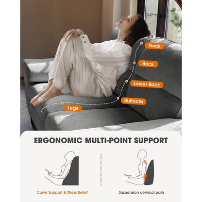 Canapé 2 places en chenille 71,25 po – Assise profonde avec coussins 8 places, accoudoirs convertibles et housse amovible