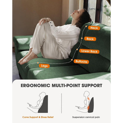 Canapé 2 places en chenille 71,25 po – Assise profonde avec coussins 8 places, accoudoirs convertibles et housse amovible