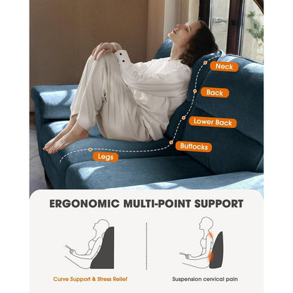 Canapé 2 places en chenille 71,25 po – Assise profonde avec coussins 8 places, accoudoirs convertibles et housse amovible