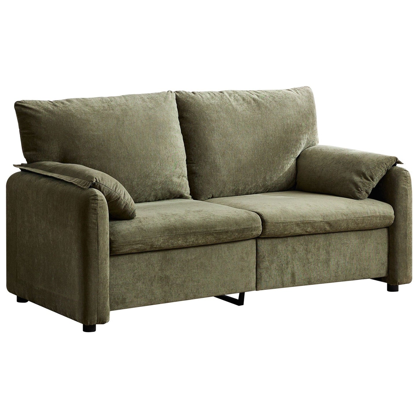 Canapé 2 places en chenille 71,28 po, confort nuageux avec éponge haute résilience, design minimaliste moderne