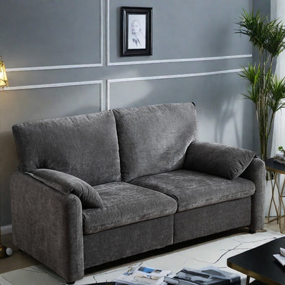 Canapé 2 places en chenille 71,28 po, confort nuageux avec éponge haute résilience, design minimaliste moderne
