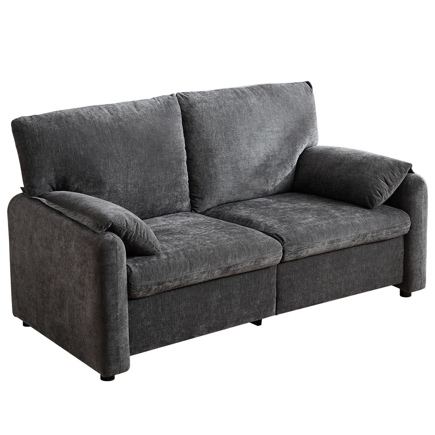 Canapé 2 places en chenille 71,28 po, confort nuageux avec éponge haute résilience, design minimaliste moderne
