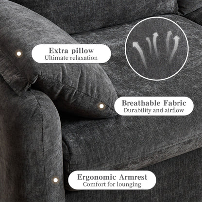 Canapé 2 places en chenille 71,28 po, confort nuageux avec éponge haute résilience, design minimaliste moderne