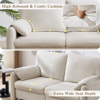 Canapé 2 places en chenille 71,28 po, confort nuageux avec éponge haute résilience, design minimaliste moderne