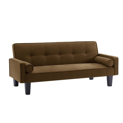 Canapé-lit convertible moderne en tissu de lin avec accoudoirs amovibles