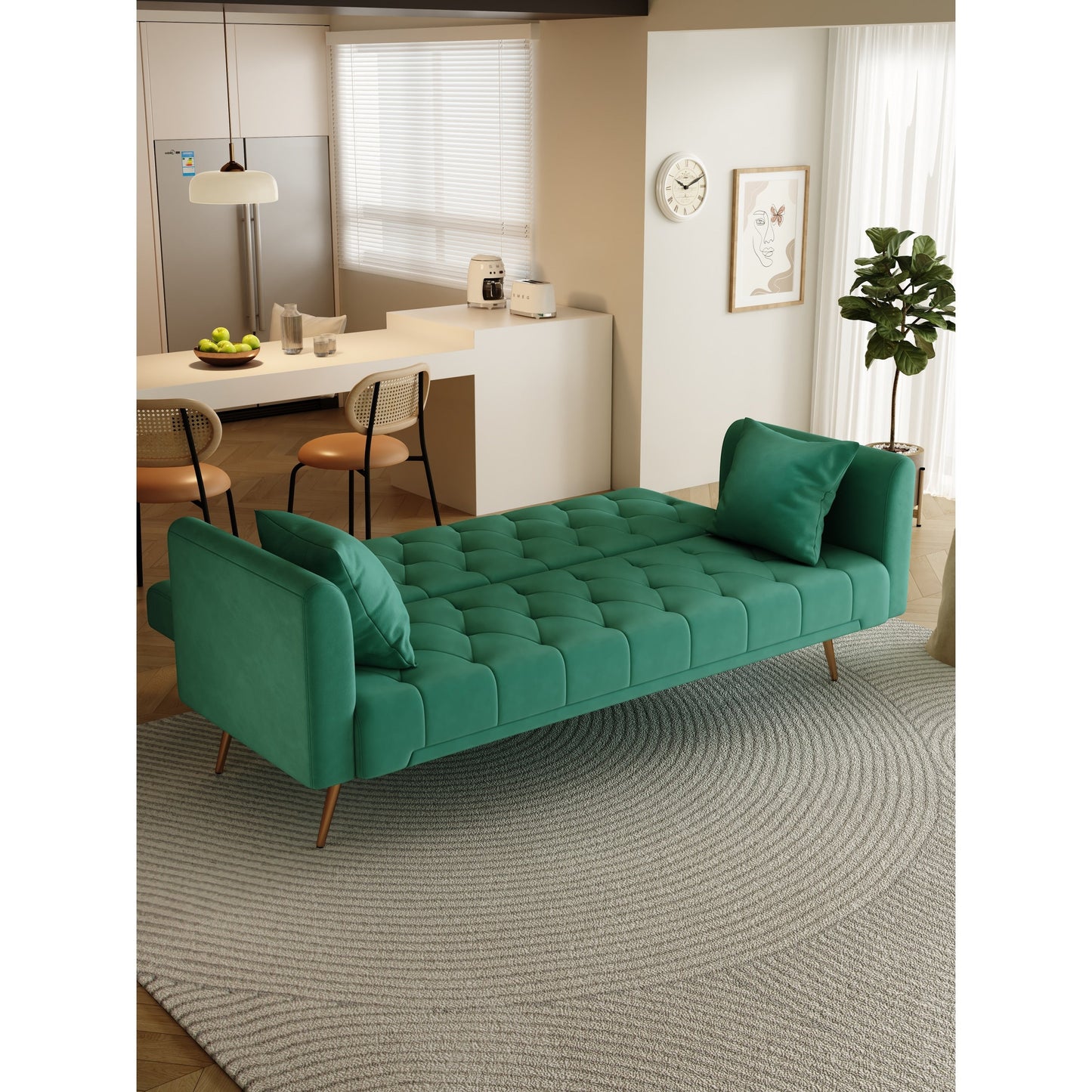 Canapé-lit double convertible rembourré - 19,00 x 71,00 x 30,00