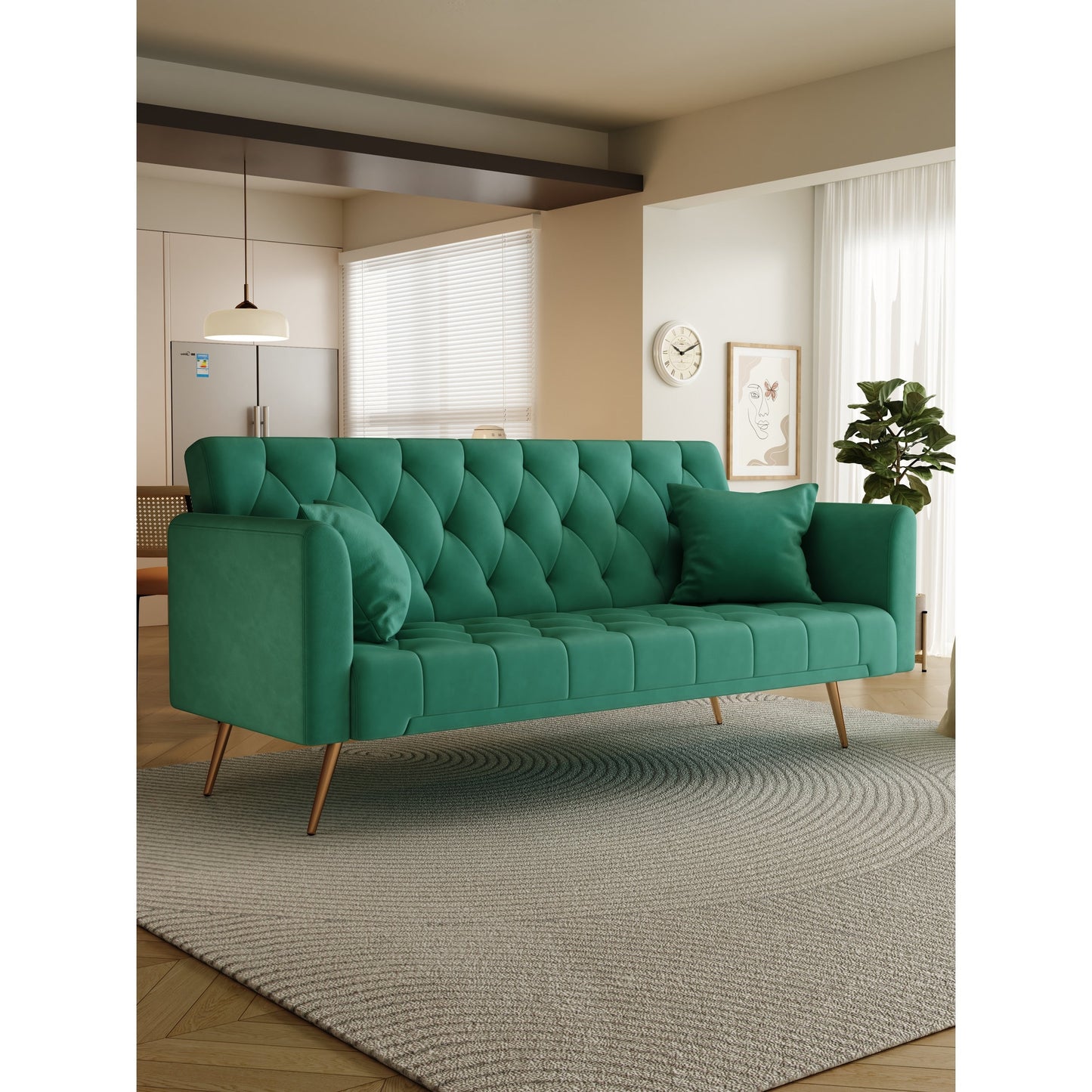 Canapé-lit double convertible rembourré - 19,00 x 71,00 x 30,00