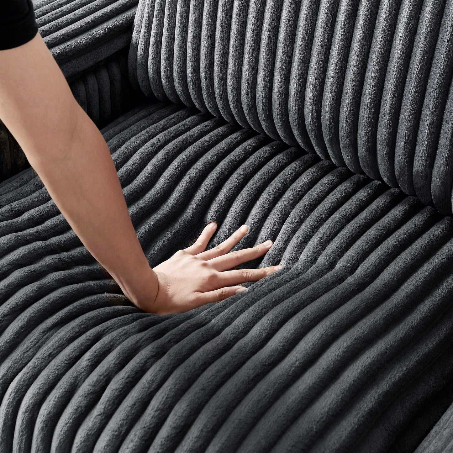 Canapé causeuse en tissu 71 avec accoudoirs carrés et port USB pour le salon