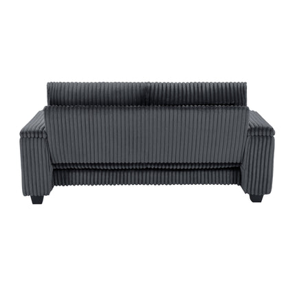 Canapé causeuse en tissu 71 avec accoudoirs carrés et port USB pour le salon