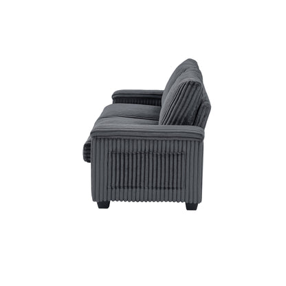 Canapé causeuse en tissu 71 avec accoudoirs carrés et port USB pour le salon